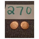 2) WALKING LIBERTY .999 FINE 1/4 OZ COPPER