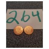 2) WALKING LIBERTY .999 FINE 1/4 OZ COPPER
