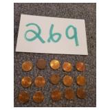 15) 1/4 CENT EFFINGHAM, IL TAX TOKENS