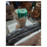 BUCKET FULL OF PLASTIC SHEETS &