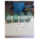 4) BLUE QT BALL JARS