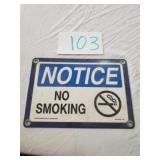 NO SMOKING METAL SIGN
