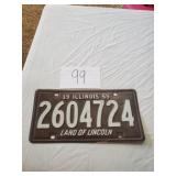 1959 ILLINOIS LICENSE PLATE