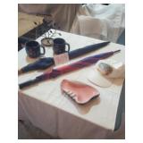 CAMEL HAT, UMBRELLAS, ASHTRAY, ETC