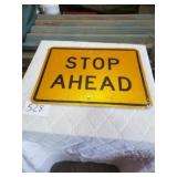 STOP AHEAD 24 X 18 METAL SIGN