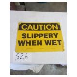 CAUTION 14 X 10 METAL SIGN