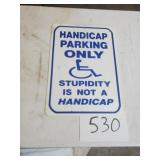 HANDICAP PLASTIC SIGN