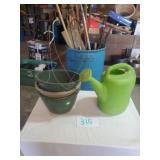 3) HANGING FLOWER BASKETS & SPRINKLER