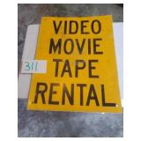17 X 22 METAL DBL SIDED MOVIE RENTAL SIGN