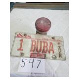 BUBA LICENSE PLATE