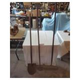 SHOVEL, METAL RAKE, & HOE