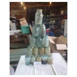 15) BLUE QUART JARS