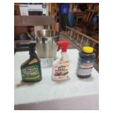 WEED STOP 1/2 FULL, GRASS KILLER 1/4 FULL