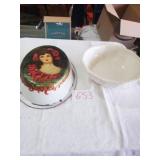 VINTAGE OLD PAINTED PAN, BOWL