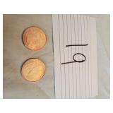 2) WALKING LIBERTY .999 FINE 1/4 OZ COPPER