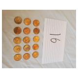 15) 1/4 CENT TAX TOKENS, EFFINGHAM, IL