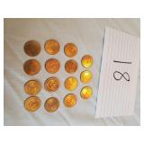 15) 1/4 CENT TAX TOKENS, EFFINGHAM, IL