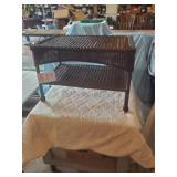 WICKER END TABLE