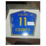 COLES COUNTY METAL SIGN