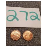 2) WALKING LIBERTY .999 FINE 1/4 OZ COPPER