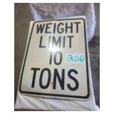 WEIGHT LIMIT METAL SIGN