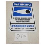 NEIGHBORHOOD WATCH METAL SIGN
