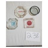 GLASS ADVERTISING ASH TRAYS