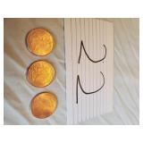 3) WALKING LIBERTY .999 FINE 1/4 OZ COPPER