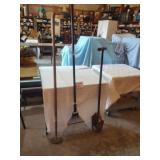 METAL RAKE, HOE, POST HOLE DIGGER