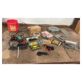 Battery tender and accessories, staple gun and