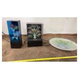 Fiber optic flowers and peacock , peacock not