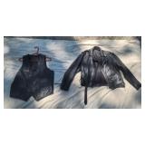 Leather motorcycle jacket and leather vest size