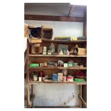 Contents on cabinet shelves nails bolts car