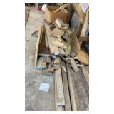 Wood pile and 2 pieces of pipe approx 16 foot