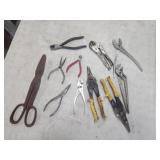 Tin snips Pinchers vice grips needle nose