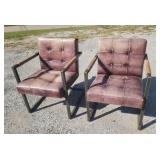 Two Restoration Hardware Milano Tufted leather ar