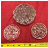 Vtg Clear Glass Flower Frogs