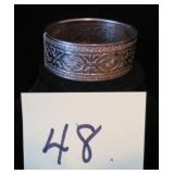 ENGRAVED FLOWER HINGED BANGLE BRACELET