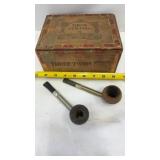 Vintage Three Twins Cigar Box & 2 Falcon Pipes