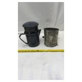 Vintage Enamel Coffee Pot Blue/White Speckled,