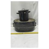 Vintage Black Enamelware Camping Hunting Fishing