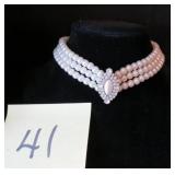 BEAUTIFUL 3 STRAND CHOKER W/2 BAGETTE