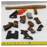 Wooden Police Baton, Flare Gun, Various Pistol