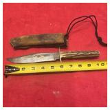 Original bowie knife with handmade sheath