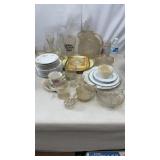 Vintage 30s Mid-Century Modern Tilted Clear Glass