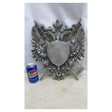 Large Metal Double Headed Eagle Crest Royal Crown