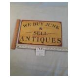 METAL "WE BUY JUNK" SIGN