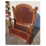 Powel Hall bench has a lift lid seat for storage