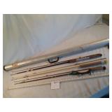 2 FLY RODS, 1 BAIT CASTING ROD & CARRYING