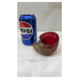 Mid Century Murano Art Glass Sea shell, Red and